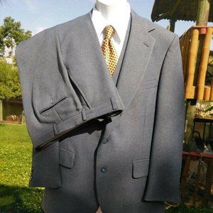 VTG Johnny Carson 3 Piece Suit 41S Flat Front Pant